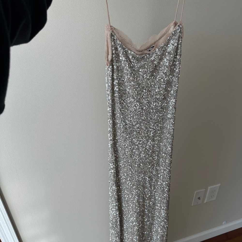 Sequin Slip Dress with Edging